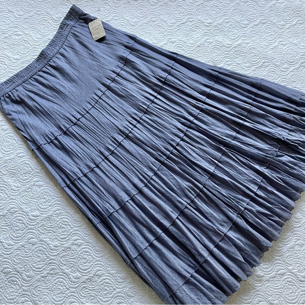 Studio West Skirt Chambray Tiered Maxi Size Large - Picture 4 of 13
